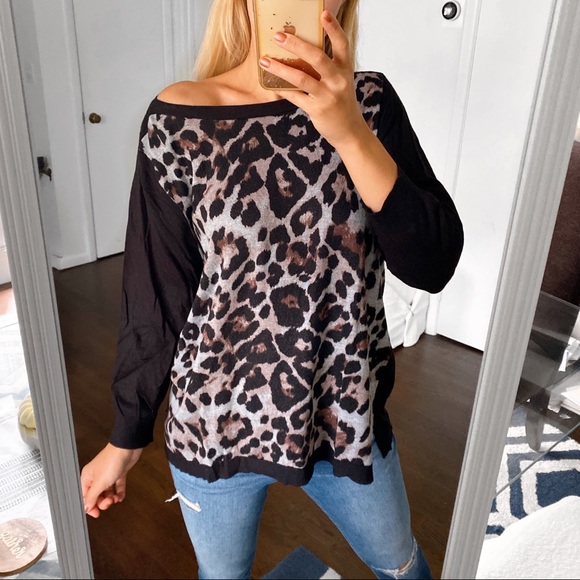 Papaya Sweaters - 🐆 PAPAYA BLACK LEOPARD PRINT KNIT JUMPER!